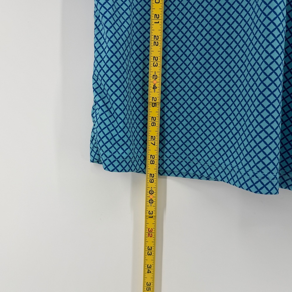 $88 NEW Collars & Co Mens L Dress Collar Polo Performance Blue Geometric Stretch - Picture 6 of 8